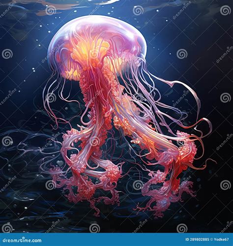 Beautiful Jellyfish Under The Sea Ai Generated Image Royalty Free