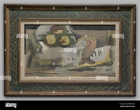 Compotier verre et journal Artista Georges Braque francés 1882