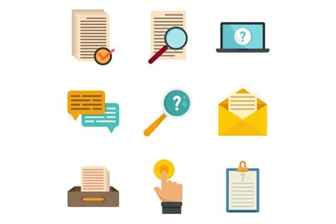 request icons set flat vector isolated