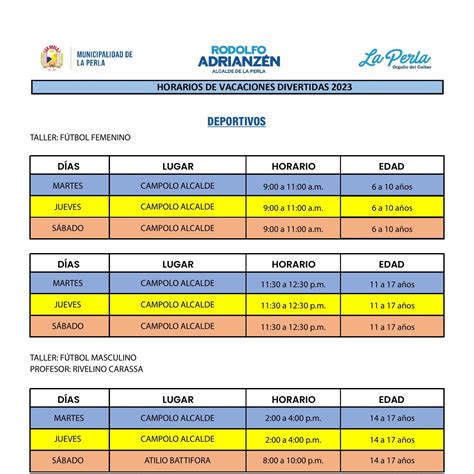 HORARIOS VACACIONES DIVERTIDAS VERANO 2023 Pdf DocDroid