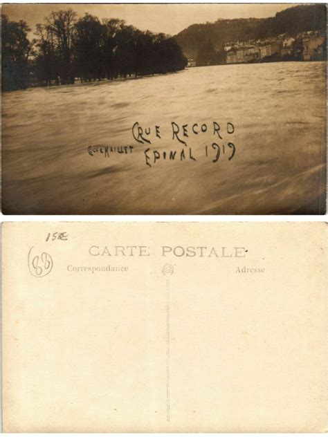 Carte Photo Epinal Crue Record Pinal Cartorum