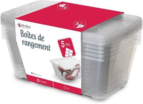 Lot De Bo Tes De Rangement Empilables Caisses De Rangement Plastique