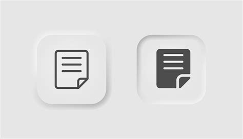 Neumorphism 스타일의 문서 아이콘 비즈니스 흰색 사용자 인터페이스 Ui Ux 파일 기호 종이 페이지 복사 텍스트 시트