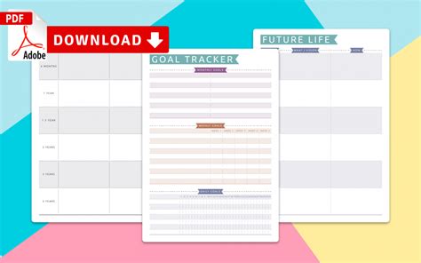 Printable Life Goals Templates - Download PDF