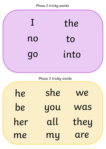 Phase 2 5 Tricky Word Mat Teaching Resources