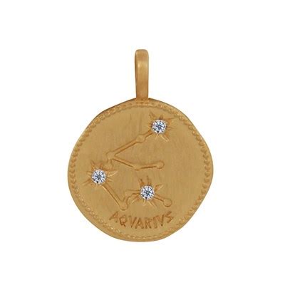 Pendentif Plaqu Or Constellation Verseau Et Strass Les Poulettes Maty