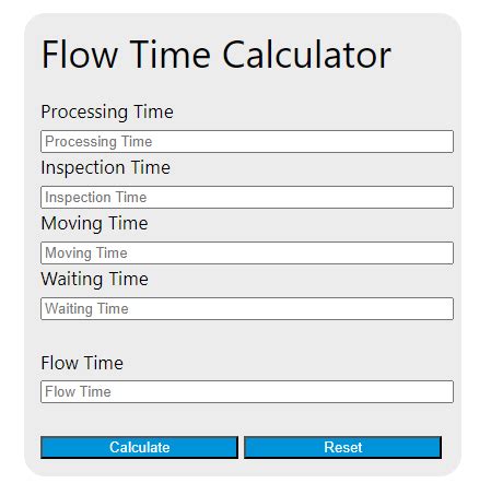 flow time calculator calculator academy