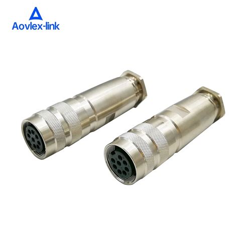 M16 Connector 8 Pin Female Cable Mount Solder Type Straight Connector