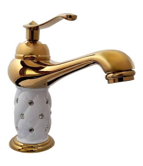 Rubinetto Lavabo Brillantini Miscelatore Bagno Monoforo Oro Baso