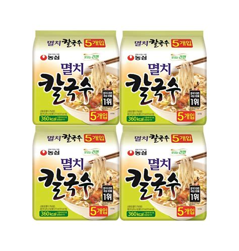 농심 멸치칼국수 멀티팩 98g5봉지 X 4개 칼국수라면 티몬