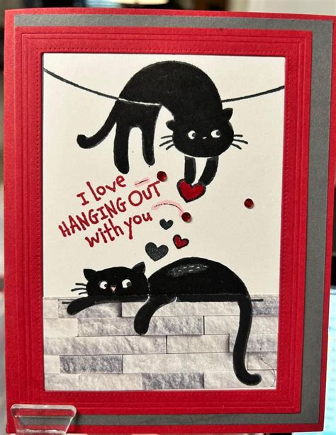 Pin By Connie Hoch On Cat Card Cat Cards Handmade Crazy Cats Cards Stampin Up Valentine Cards