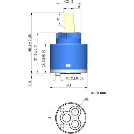 Sedal 35 mm Cartouche de robinet en Céramique pour Mitigeur Valve