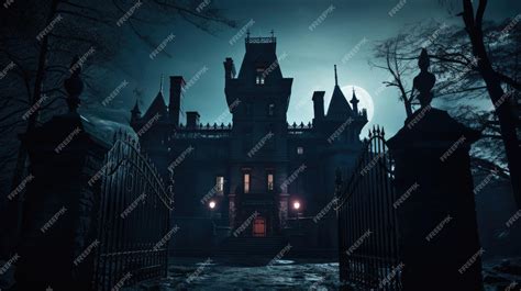 Premium Photo | The haunted house at night