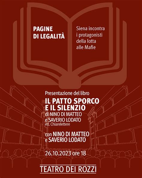 Ottobre Pagine Di Legalit Siena Incontra Nino Di Matteo E