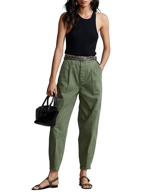 Shop Polo Ralph Lauren Pleated Barrel Leg Pants Saks Fifth Avenue