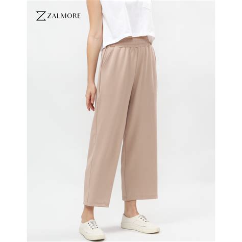 Zalmore Basic Long Cullotes Premium Knit Celana Kulot Panjang Wanita