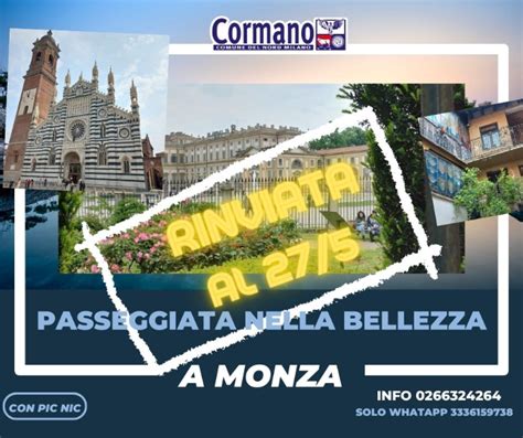 Rinviata Passeggiata Nella Bellezza A Monza Comune Di Cormano