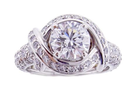 Tiffany And Co Jean Schlumberger Diamond Platinum Engagement Ring At