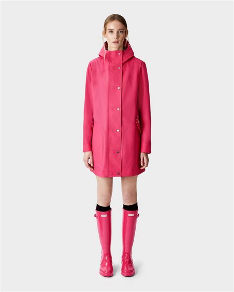 Hunter Synthetic Women S Original Rubberised Hunting Coat In Pink Lyst