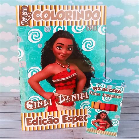 Kit 10 Livrinho Para Colorir Moana Revistinha De Colorir Lembrancinha