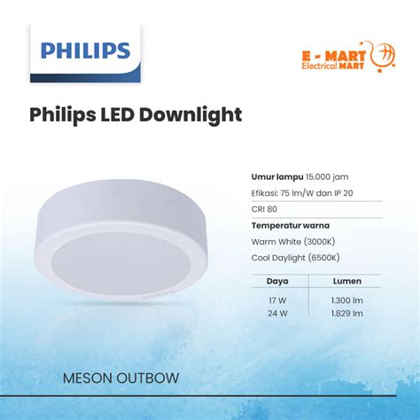 Jual Philips Downlight Led Meson W S Outbow Tempel Plafon Watt Ob