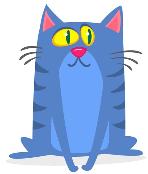 Cartoon Lustige Katze Fett Gestreifte Katze Illustration Vektor