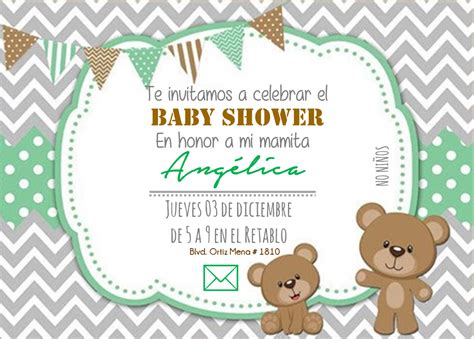 Baby Shower Ositos Invitaciones Pinterest Baby Shower Oso Baby