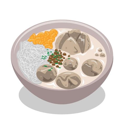 Premium Vector Indonesian Traditional Food Meatball Illustration