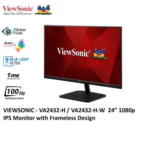 VIEWSONIC 24 INCH VA2432 H VA2432 H W 24 IPS 100HZ 1MS FULL HD