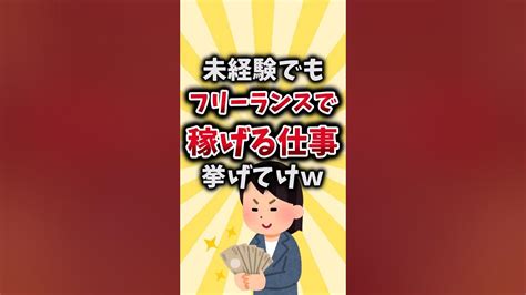 【2ch有益スレ】未経験でもフリーランスで稼げる仕事挙げてけw Youtube