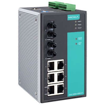 Moxa EDS 508A MM ST T Ethernet Switch 8 Port Managed 2 Multi