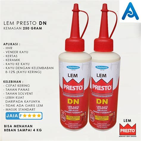 Jual Lem Kayu Alifatik Presto Dn Dn 250 Gr Shopee Indonesia