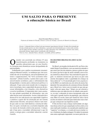 Um Salto Para O Presente A Educa O B Sica No Brasil Pdf