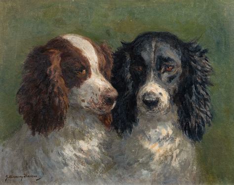 Portrait Of Honey And Napoleon A Pair Of English Springer Spaniels