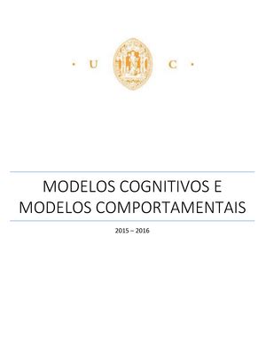 Modelos Comportamentais E Modelos Cognitivos Foi No Primeiro Quartel