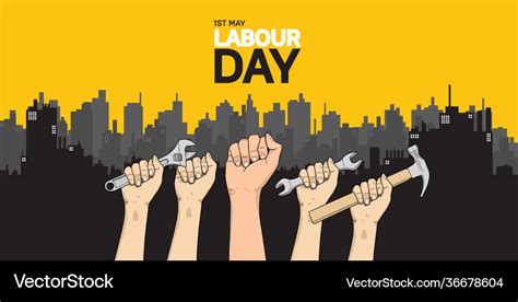 Labor day design 1st may celebration with hands Vector Image