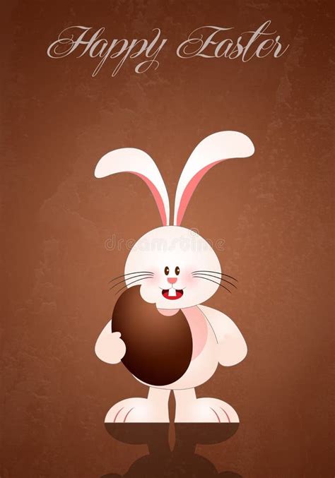 Happy Easter Message With Half Eaten Chocolate Egg Stock Image Image