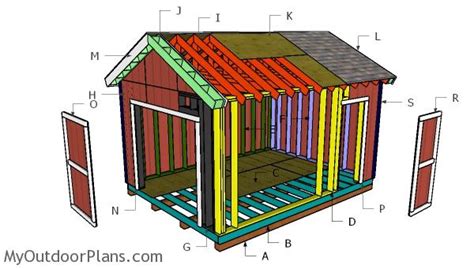 12x16 Gable Shed with 2x6 Studs Door and Trims Plans | MyOutdoorPlans ...