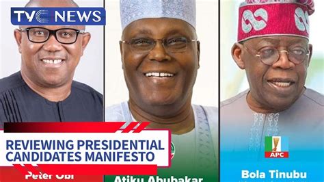 Watch Review Of Manifestoes Presented By Atiku Tinubu Peter Obi For