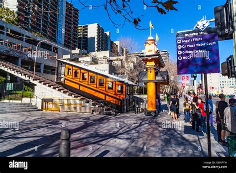 Angels Flight Funicular Railway In Downtown Los Angeles California