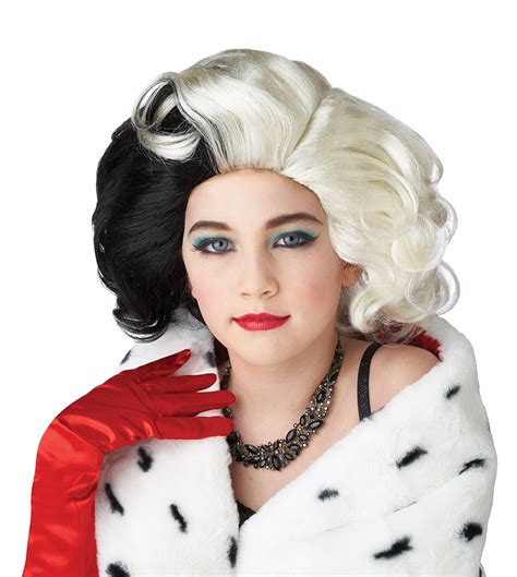 7021 199 Disney Cruella De Vil Devilish Diva Child Costume Wig