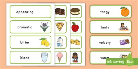 Food Adjectives Word Cards Teacher Made Twinkl