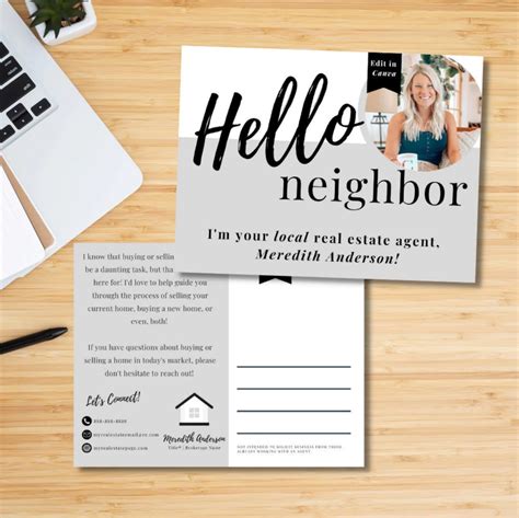 Hello Neighbor Farming Postcard Real Estate Mailers Real Etsy Local