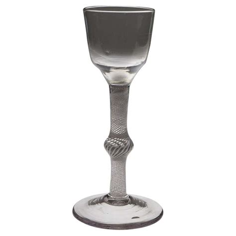 Georgian Irish Wine Drinking Glass Hand Blown Thick Cotton Twist Stem Ca 1770 For Sale At