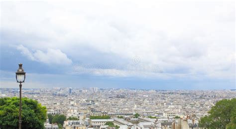 View of Paris from the Sacre Coeur in Montmartre Hill. Stock Photo ...