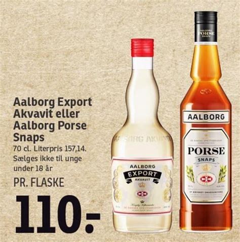 Aalborg Export Akvavit Eller Aalborg Porse Snaps 70 Cl Tilbud Hos SPAR