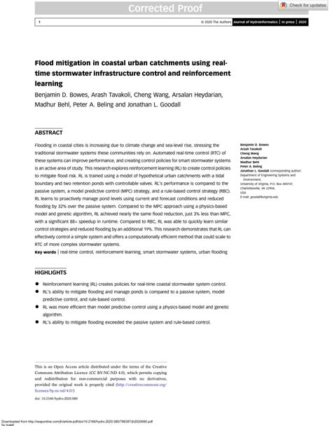 (PDF) Flood mitigation in coastal urban catchments using real-time ...