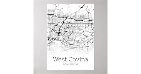 West Covina Map - California - City Map Poster | Zazzle