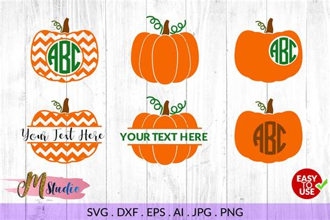 Pumpkin Monogram Svg For Silhouette Cameo Or Cricut 132103 Cut