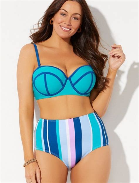 Plus Size Madame Waterfall High Waist Underwire Bikini